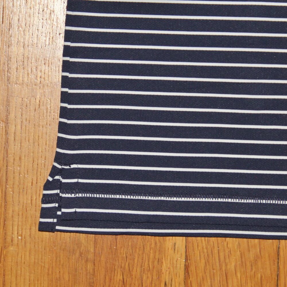G/FORE Perforated Stripe Golf Polo Shirt Twilight Mens M L - Picture 3 of 5